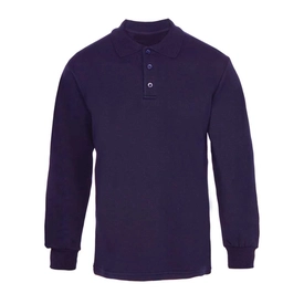 Polo Yaka 3 İplik Sweatshirt Lacivert