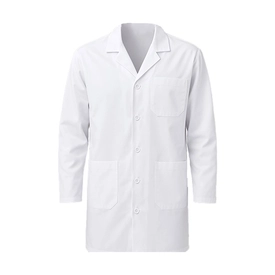 Unisex İş Önlüğü Düğmeli Beyaz